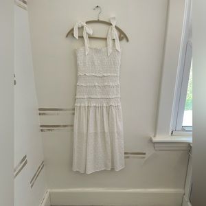 Anthropologie ASTR the label midi dress white eyelet cotton tie strap